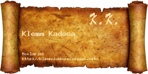 Klemm Kadosa névjegykártya